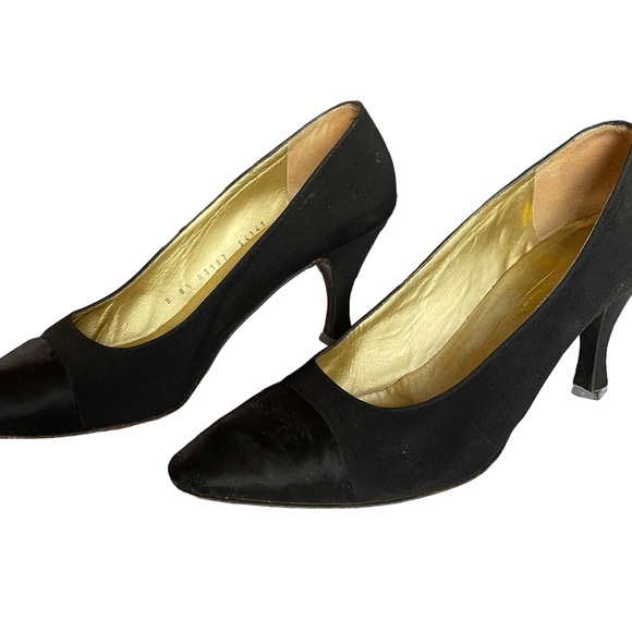 Bruno Magli Suede Satin Toe Heels Vintage - Picture 6 of 12